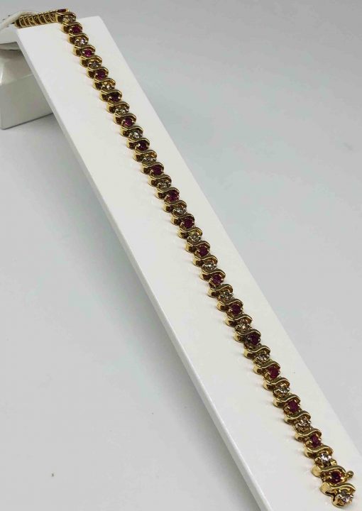 Ruby And Diamond Tennis Bracelet