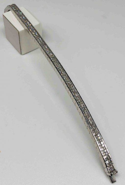 14 KT White Gold Channel Set Bracelet