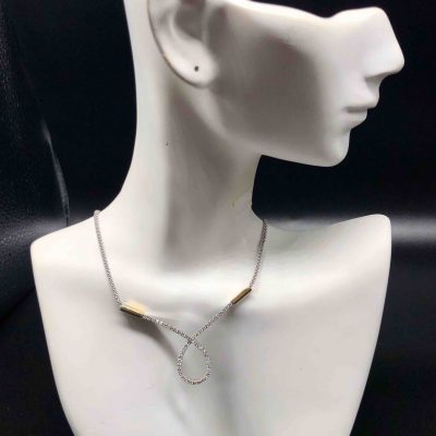 14 KT 2 Tone Gold Rope Chain With Diamonds