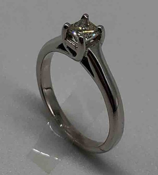 White Gold Solitaire Ring - Image 4