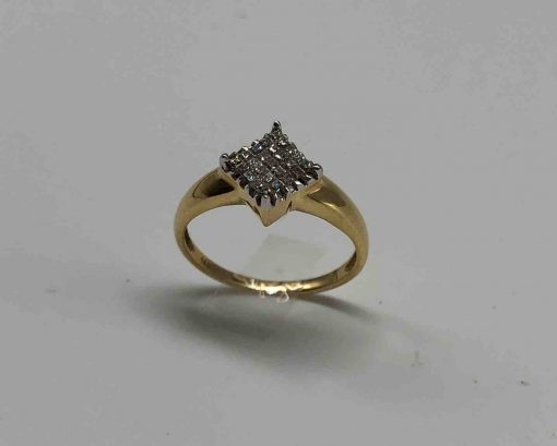 Simple Diamond Shaped Ring With Invisible Diamond Setting - Image 3