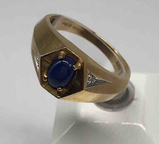 Blue Star Sapphire Mens Ring