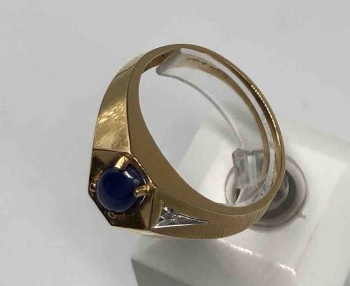 Blue Star Sapphire Mens Ring - Image 3