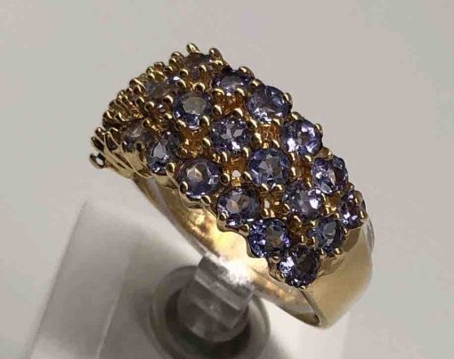 3 Rows Of Tanzanite Ring