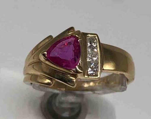 Pink Sapphire With Princess Cut Diamonds - Image 2