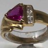 Pink Sapphire With Princess Cut Diamonds