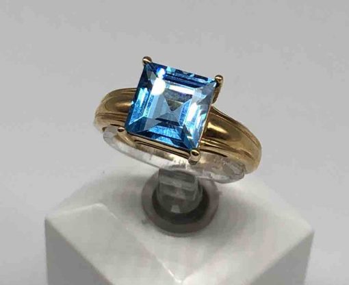 Square Blue Topaz Ring - Image 3
