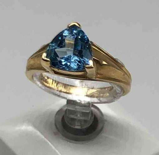Triangular Blue Topaz Ring
