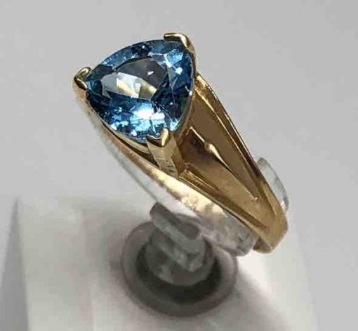 Triangular Blue Topaz Ring - Image 3