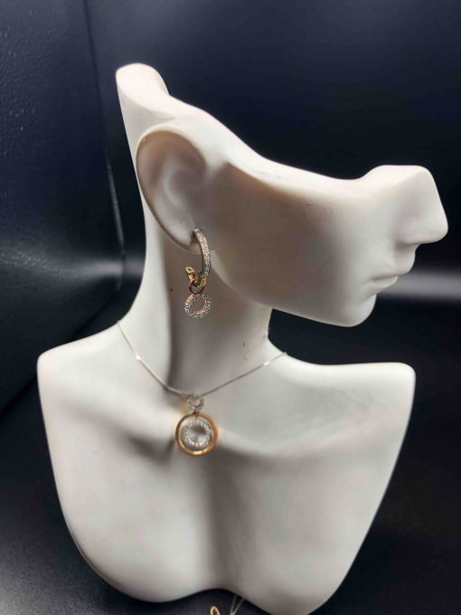 14 KT Yellow Gold Circle With Diamond Circle Dangle