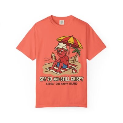 SPF 70 and Still Crispy T-Shirt — Funny Aruba Beach Vacation Tee