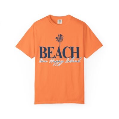 Beach Palm T-Shirt — "One Happy Island" Vintage Vacation Tee