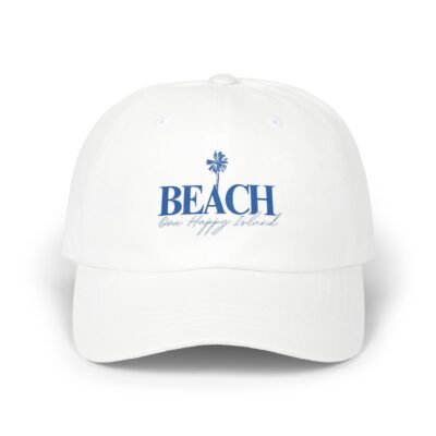 Beach Dad Cap – Classic White Palm Tree Baseball Hat